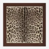 Leopard-print twill scarf (90x90)