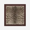 Leopard-print twill scarf (50x50)