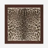 Leopard-print twill scarf (70x70)