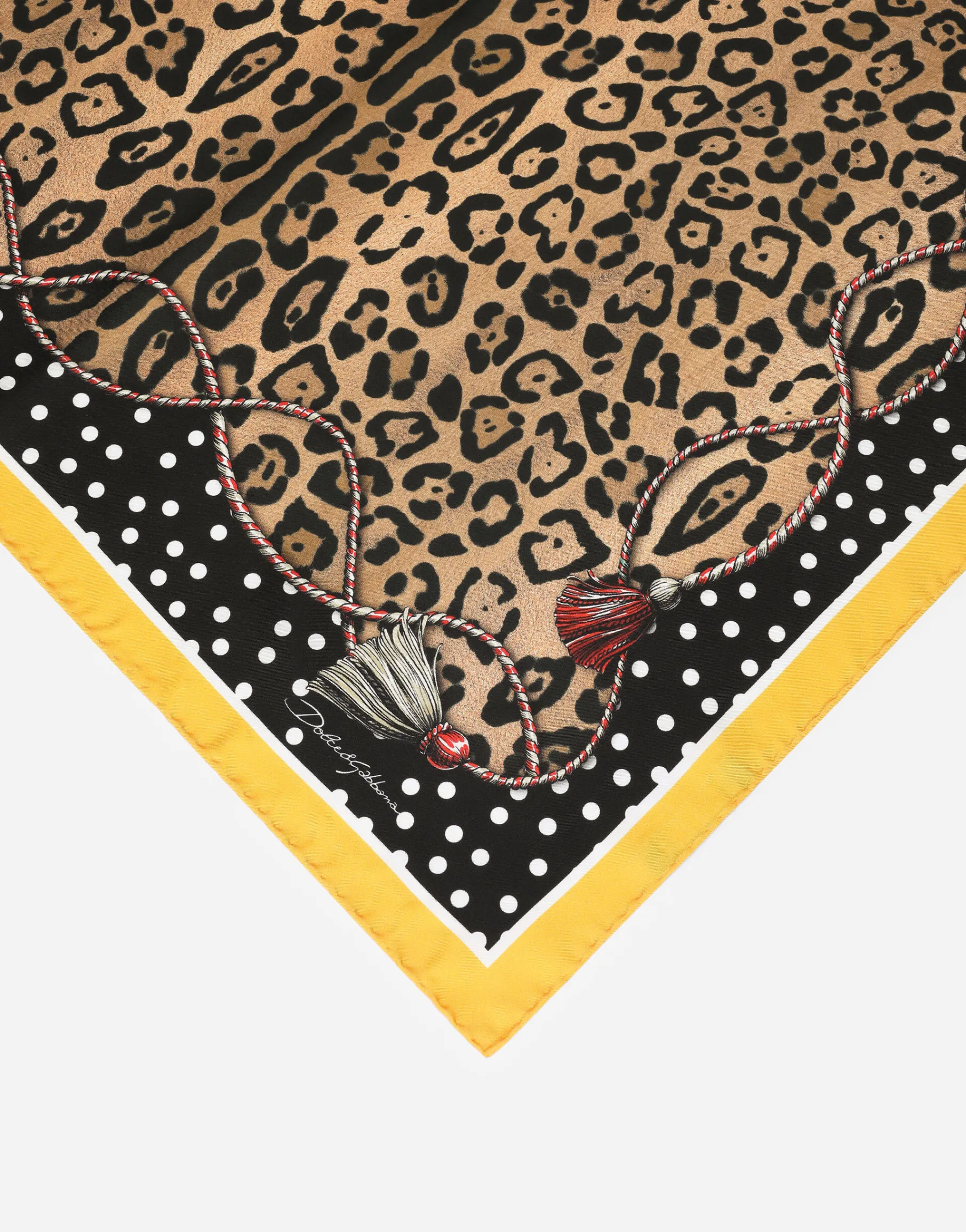 Leopard-print twill scarf (90 x 90)