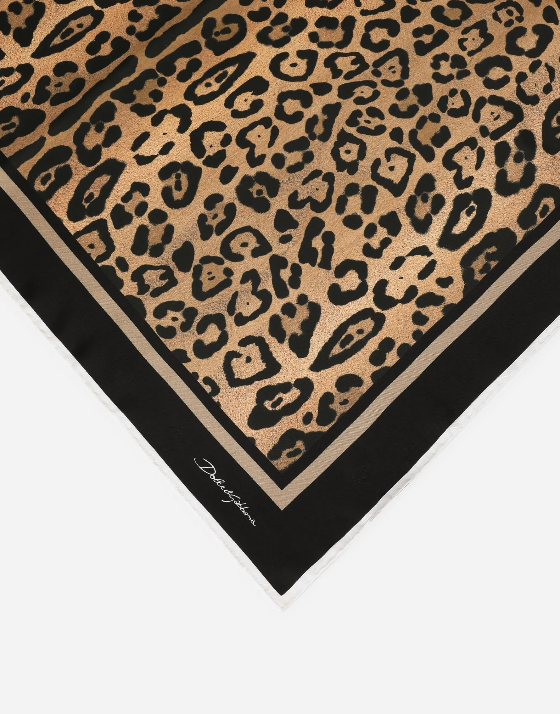Leopard-print twill scarf (90 x 90)