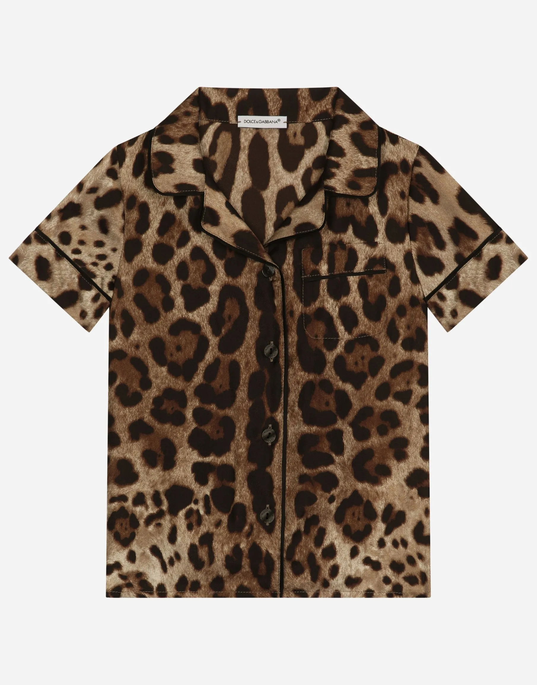 Leopard-print twill shirt
