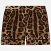 Leopard-print twill shorts