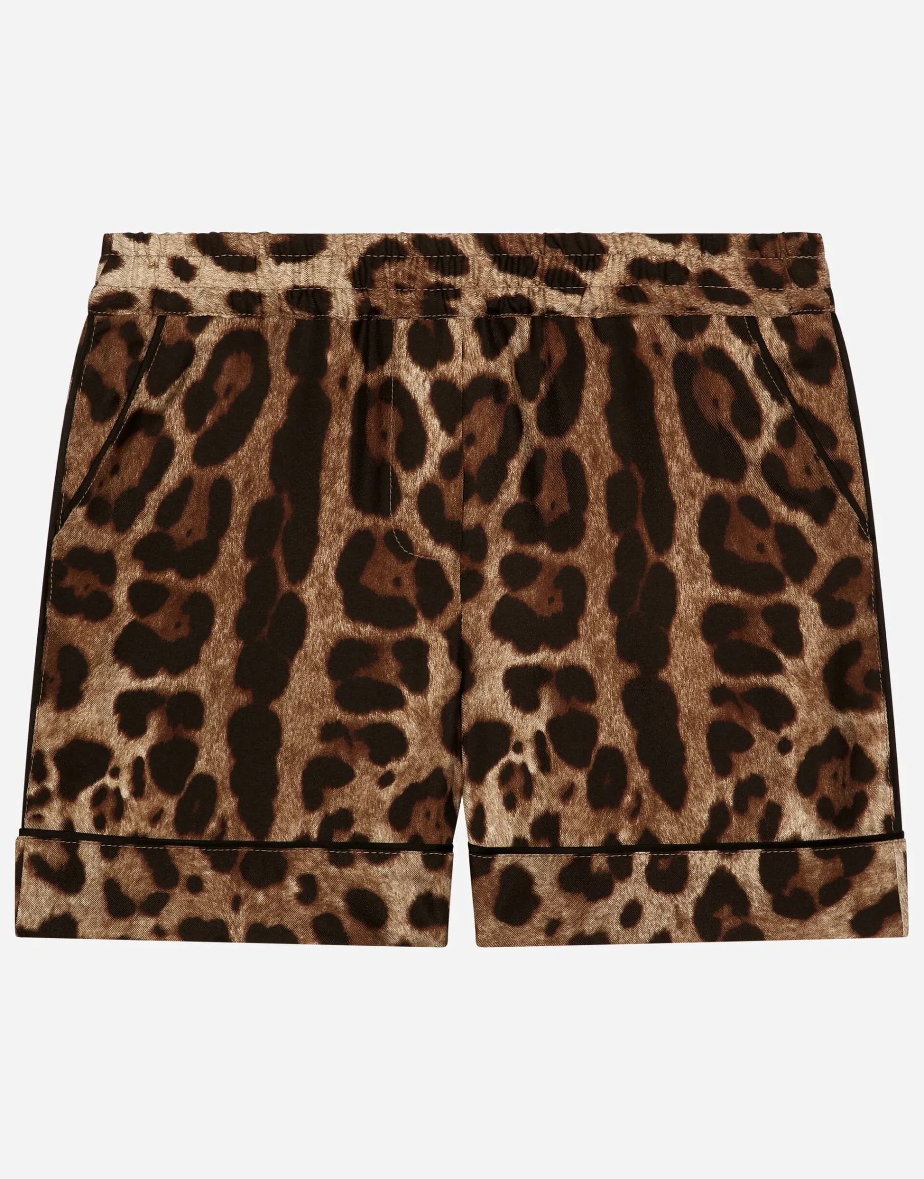 Leopard-print twill shorts