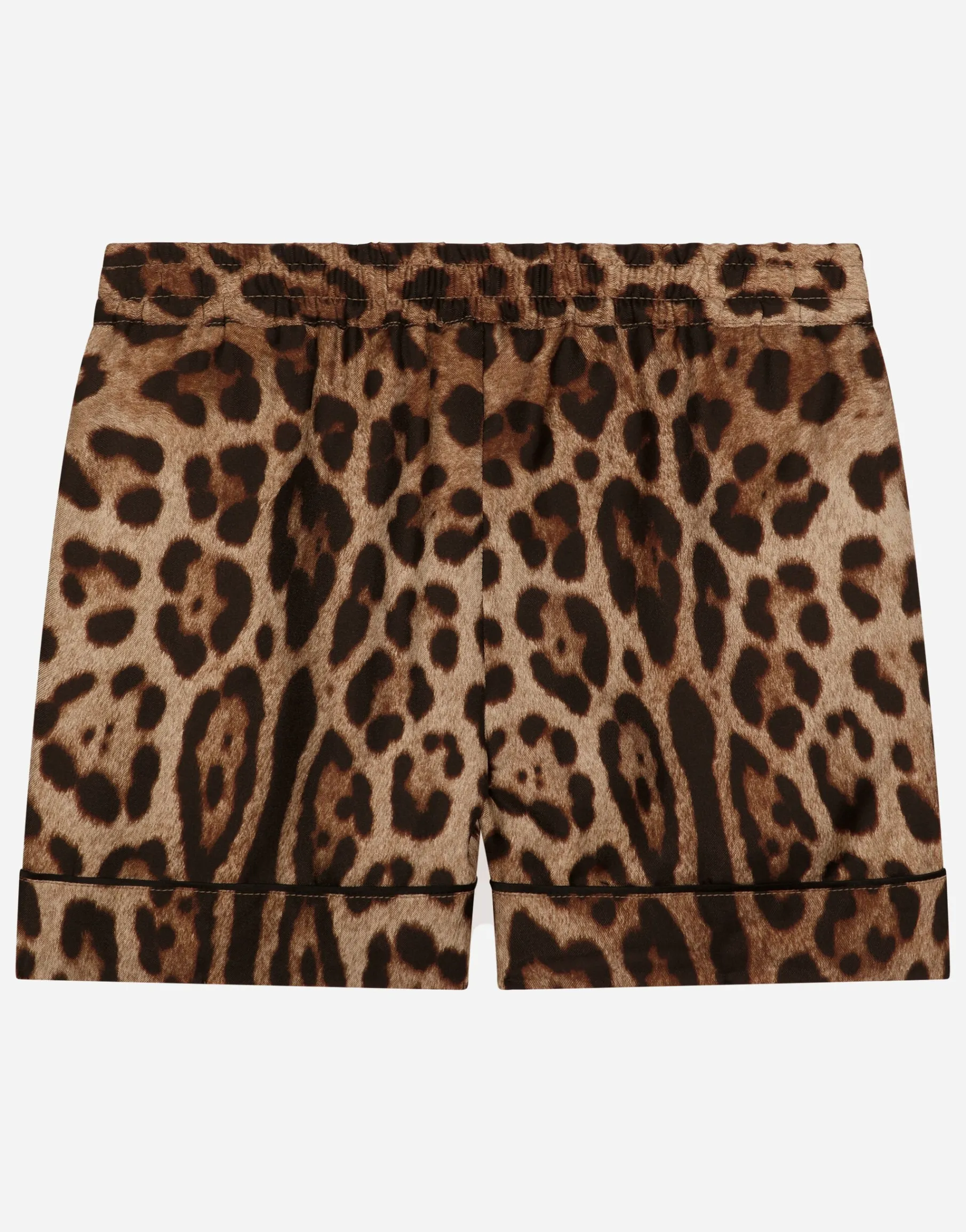Leopard-print twill shorts