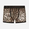 Leopard-print two-way stretch cotton boxers