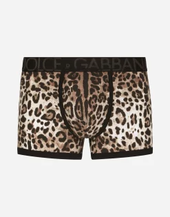 Leopard-print two-way stretch cotton boxers
