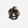 Leopard-print viscose scrunchie