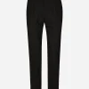 Leopard-print wool jacquard tuxedo pants