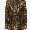 Leopard-print wool Turlington jacket