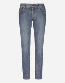 Light blue wash skinny stretch jeans