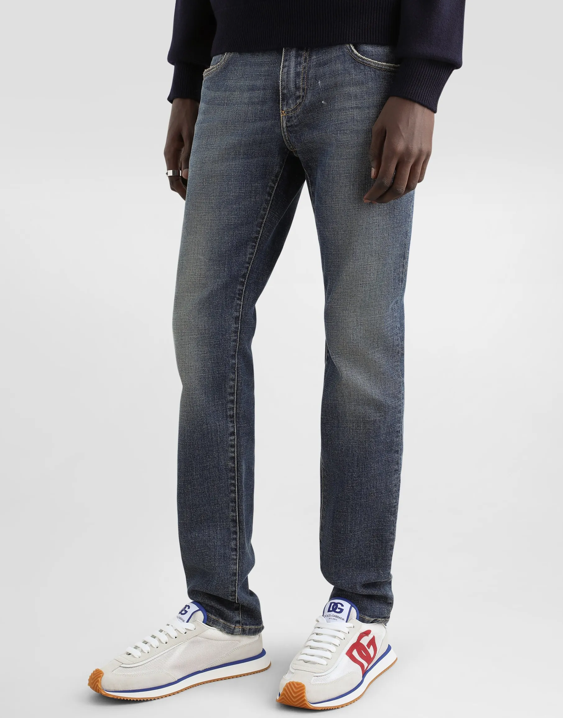 Light blue wash skinny stretch jeans