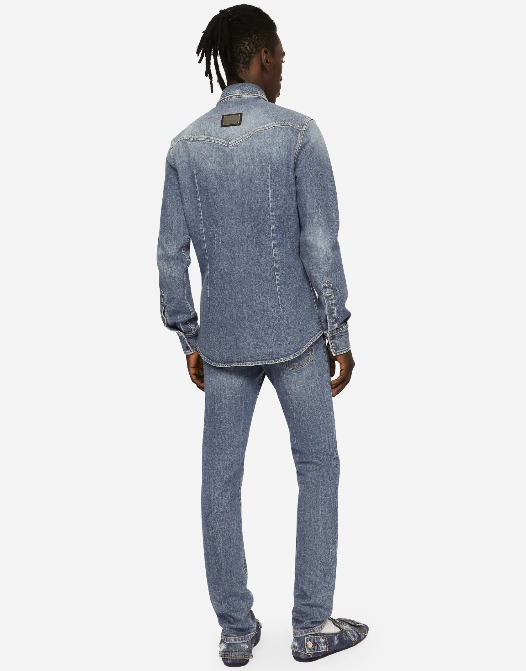 Light blue wash skinny stretch jeans