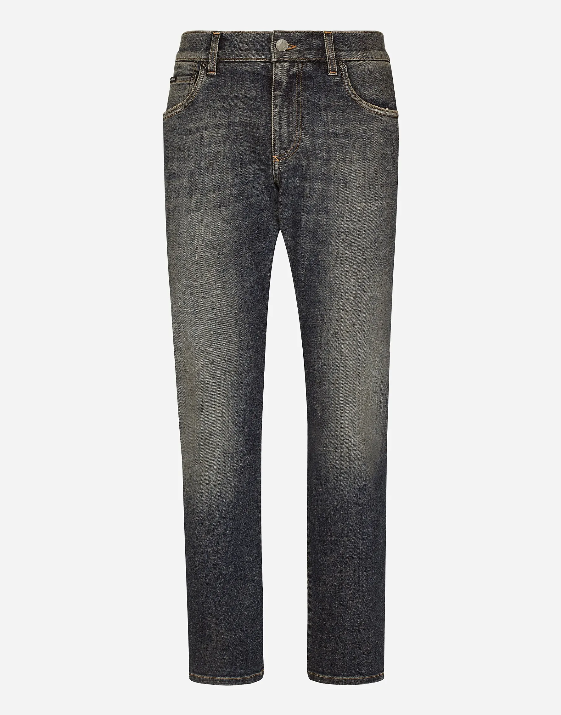 Light blue wash slim-fit stretch jeans