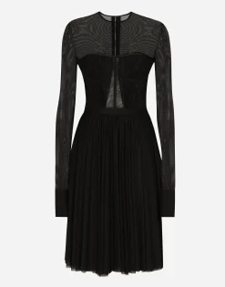 Light tulle dress with corset details