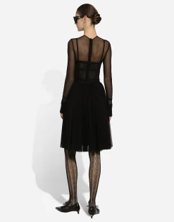 Light tulle dress with corset details