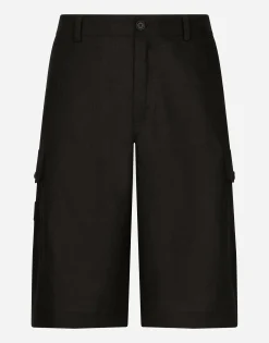Linen cargo shorts