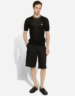 Linen cargo shorts