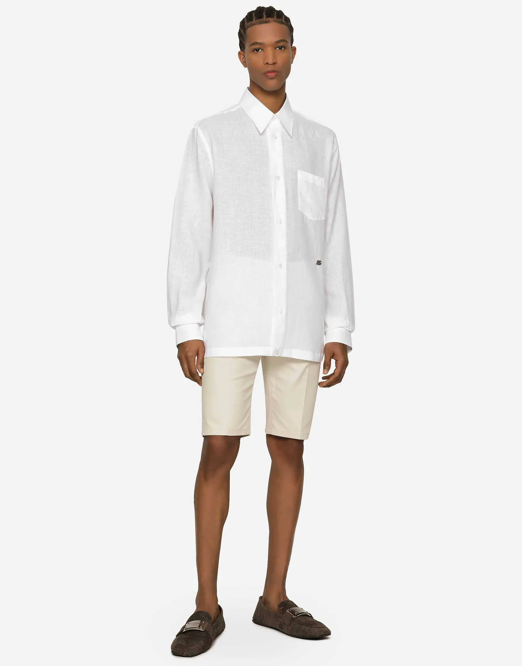 Linen Hawaiian shirt with DG hardware