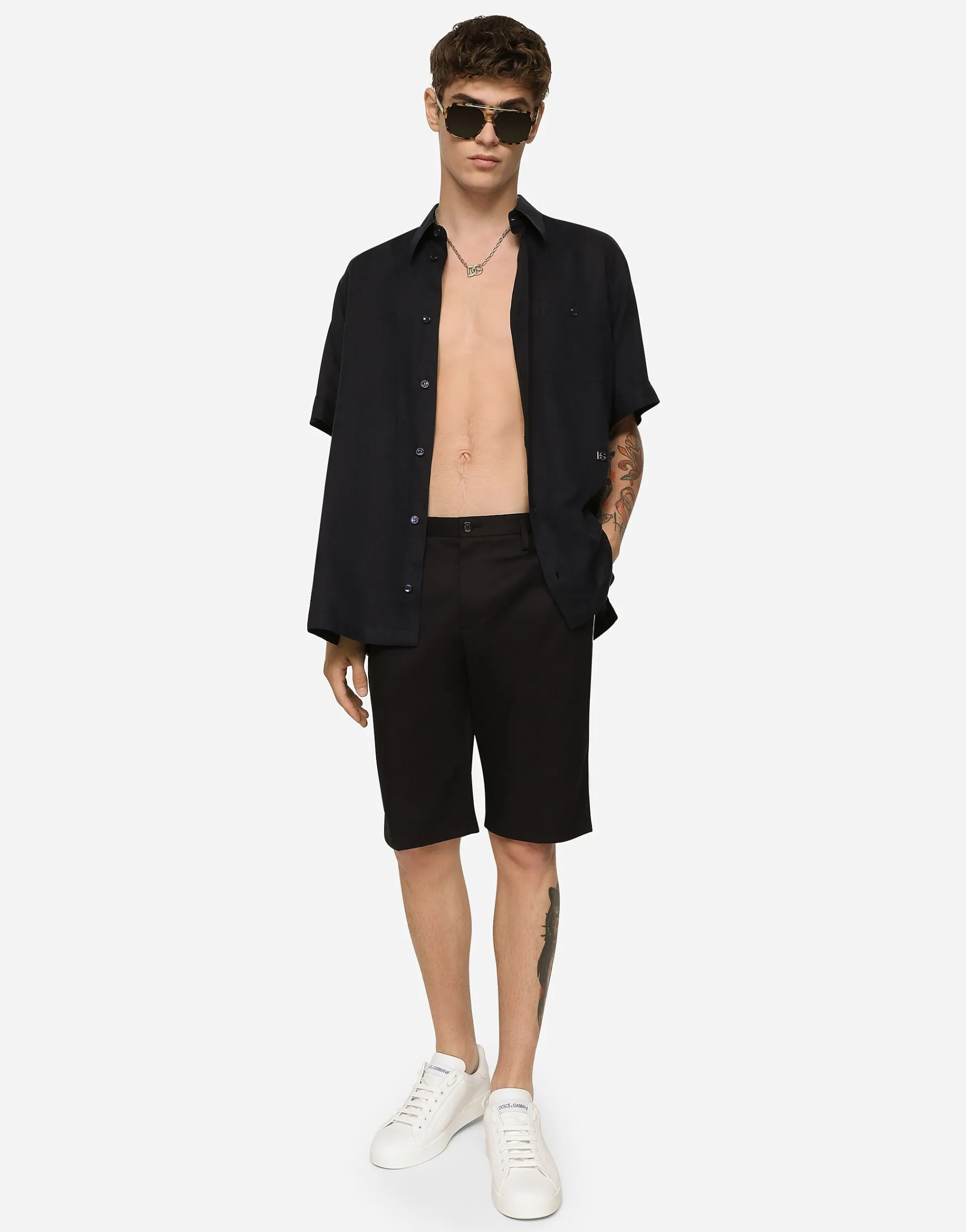 Linen Hawaiian shirt with DG hardware