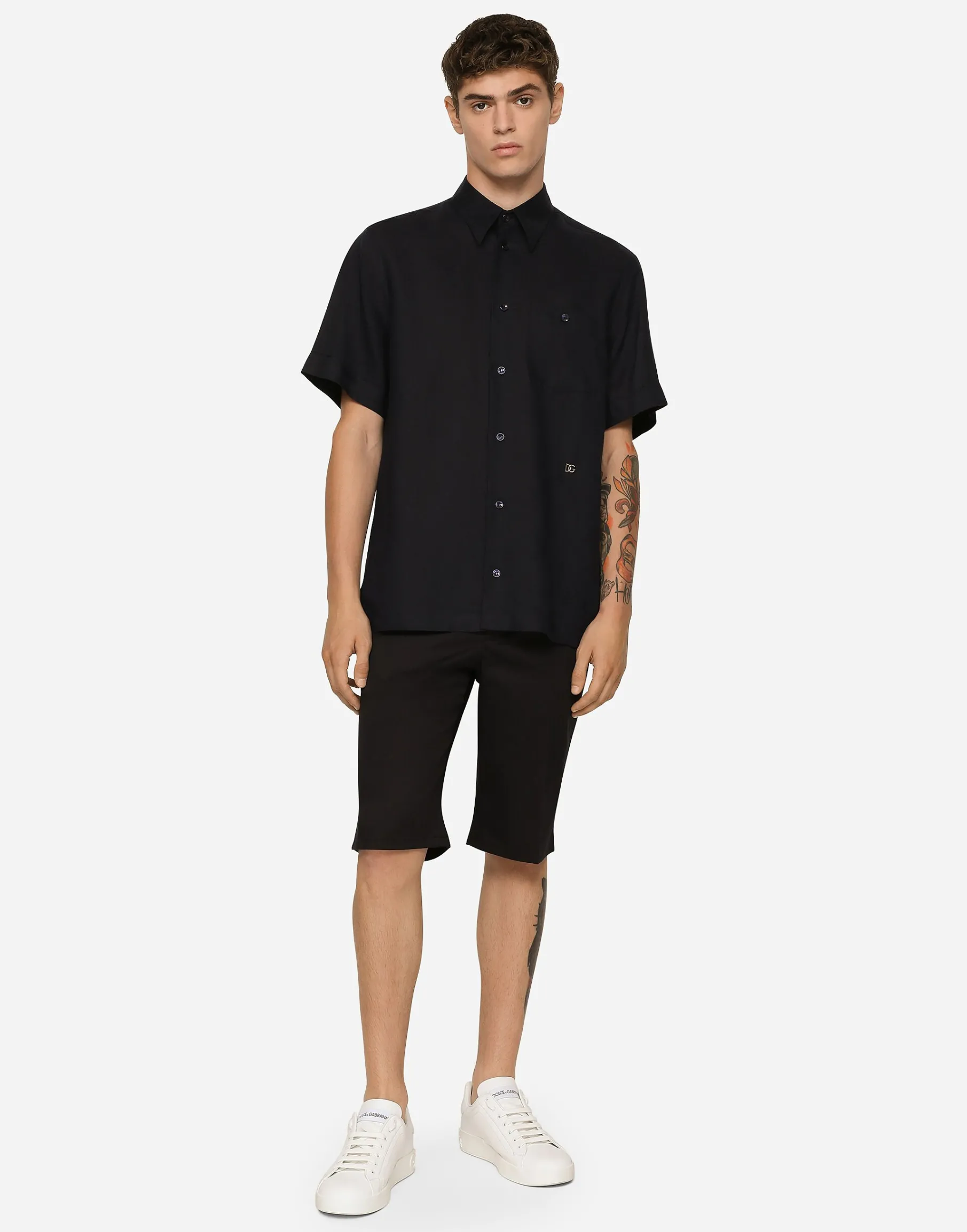 Linen Hawaiian shirt with DG hardware