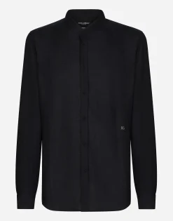 Linen Martini-fit shirt with DG hardware