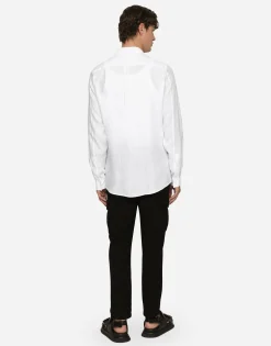 Linen Martini-fit shirt with DG hardware