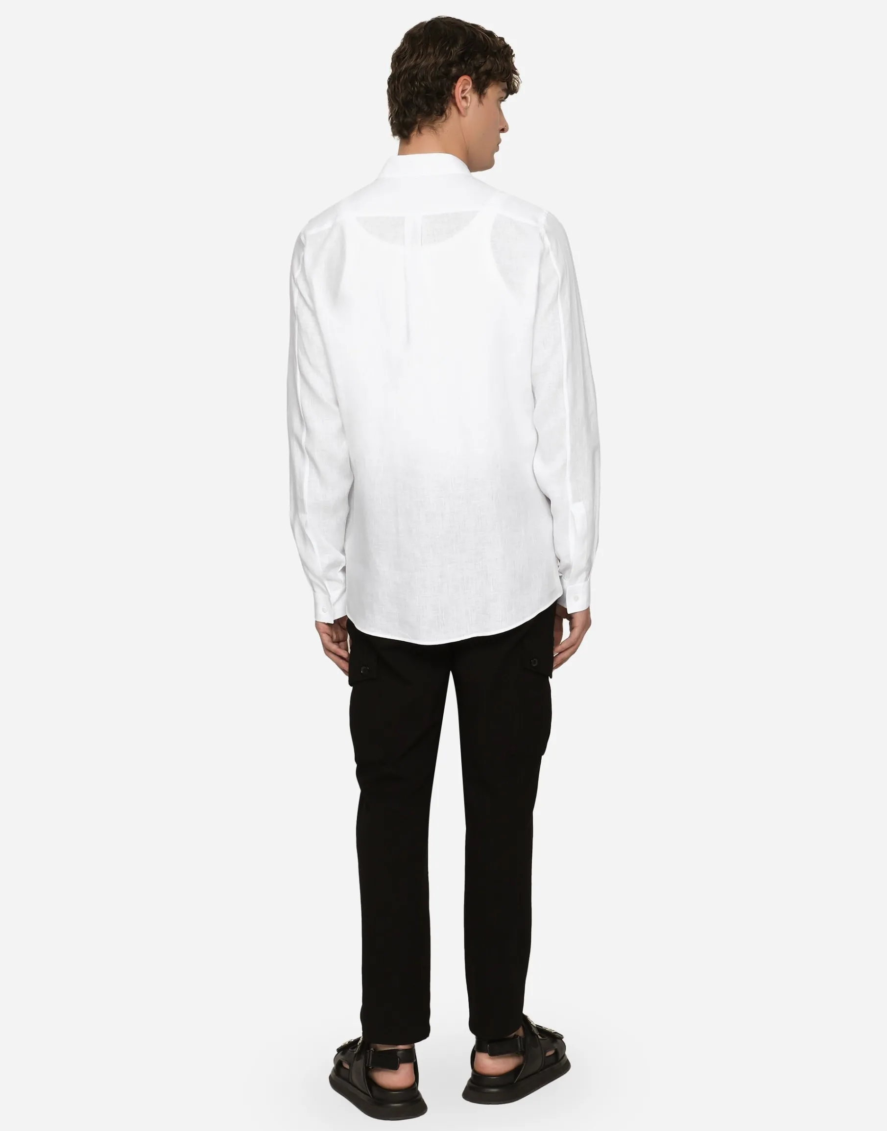 Linen Martini-fit shirt with DG hardware