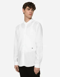 Linen Martini-fit shirt with DG hardware