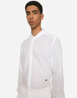 Linen Martini-fit shirt with DG hardware