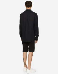 Linen Martini-fit shirt with DG hardware