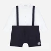 Linen onesie with braces