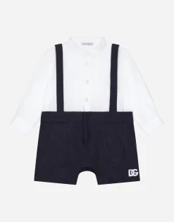 Linen onesie with braces