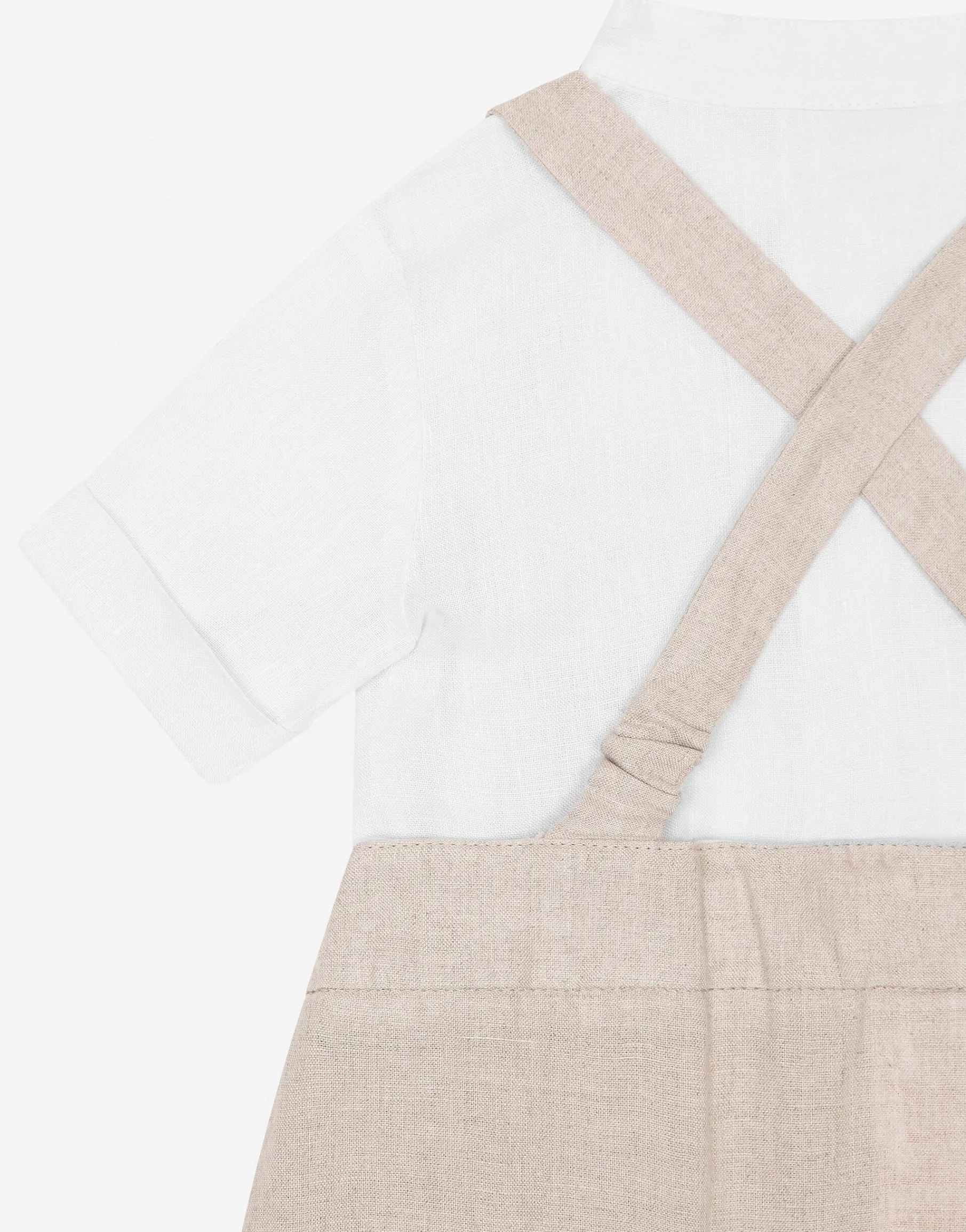 Linen onesie with straps and Dolce&Gabbana logo