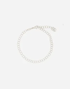 Link bracelet in 18k white gold and twisted wire