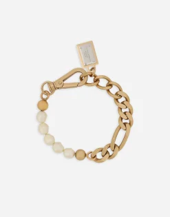 Link bracelet with pearls