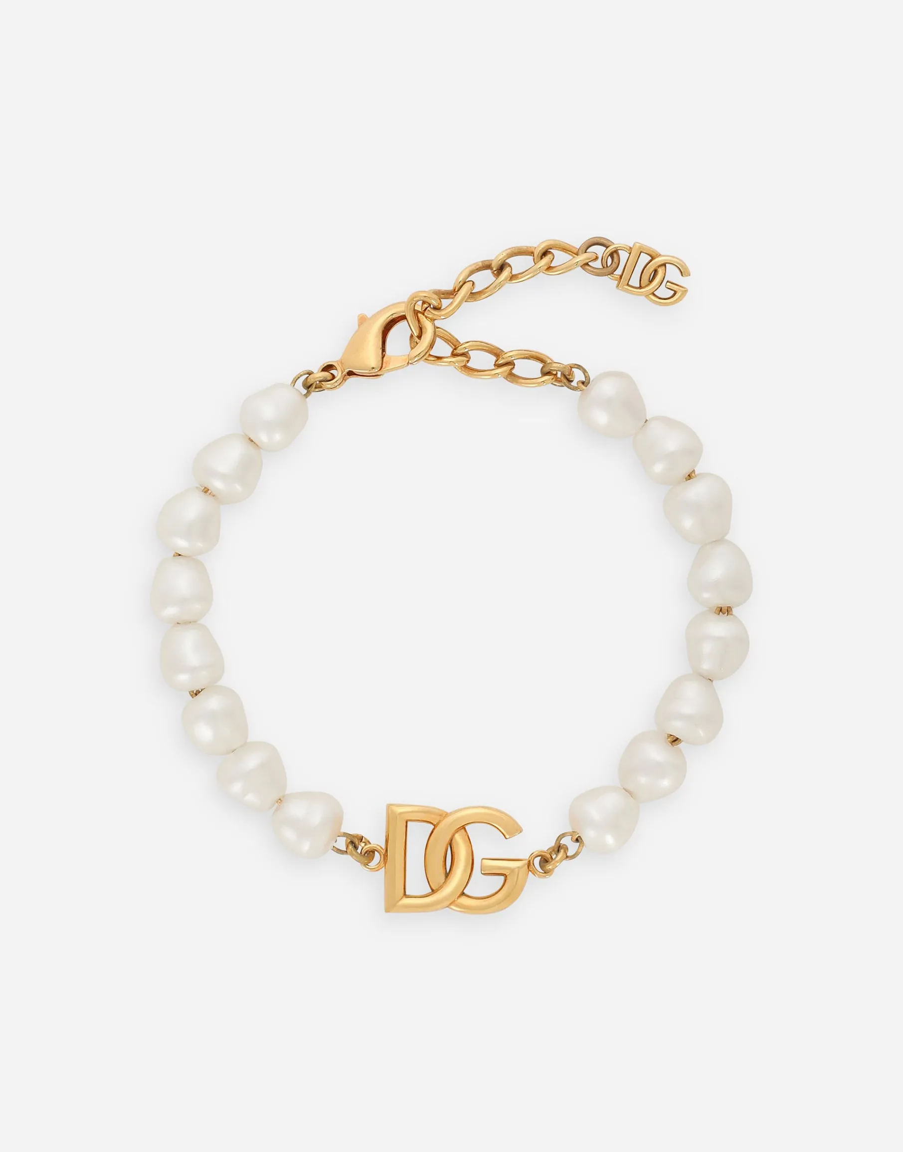 Link bracelet with pearls and DG logo