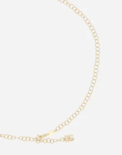 Link necklace in 18k yellow gold and twisted wire