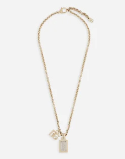 Link necklace with DG logo and tag
