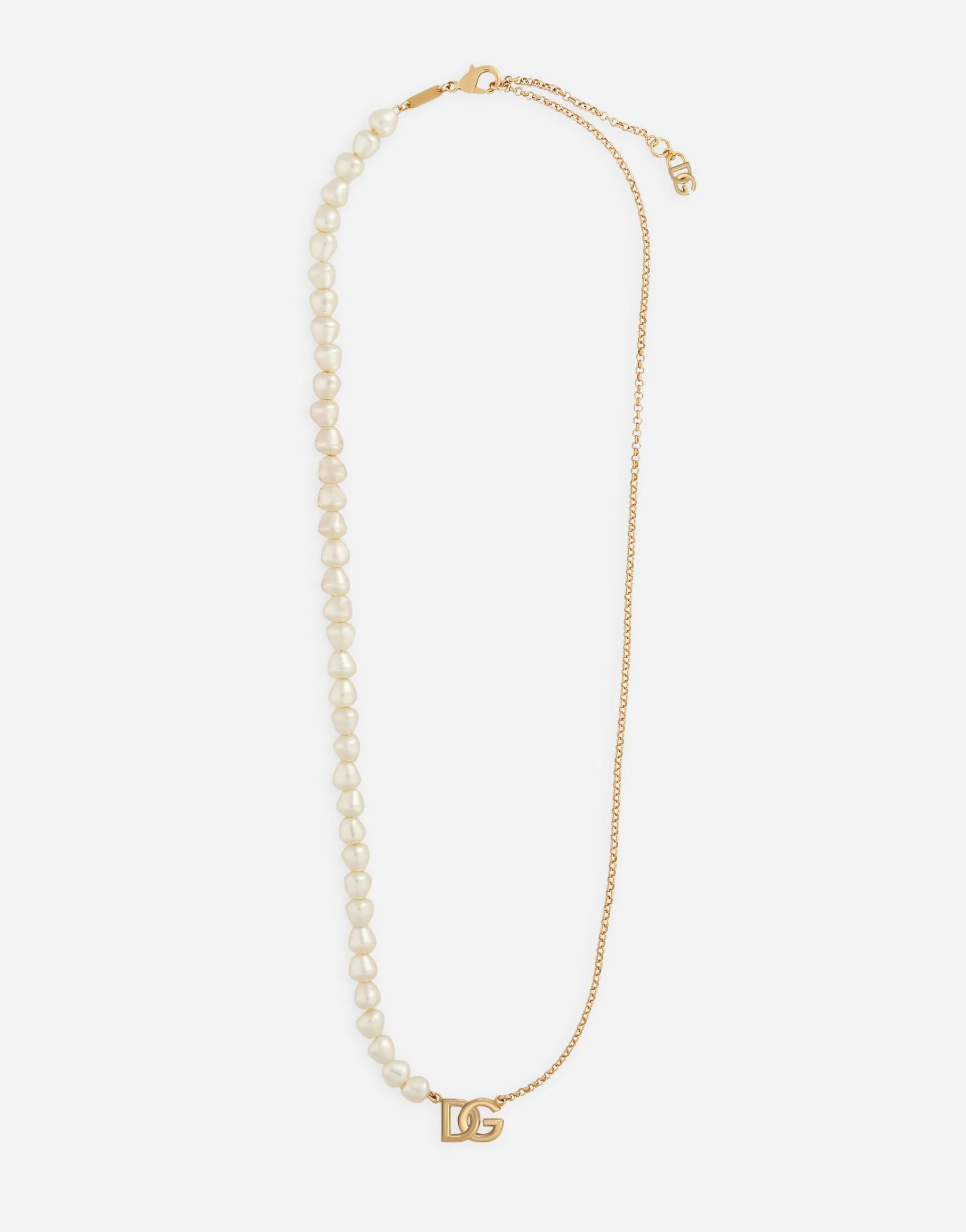 Link necklace with pearls and DG logo