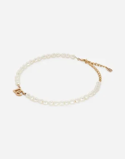 Link necklace with pearls and DG logo