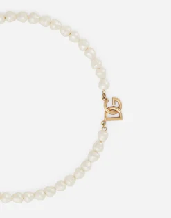Link necklace with pearls and DG logo