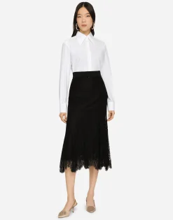 Long chantilly lace skirt