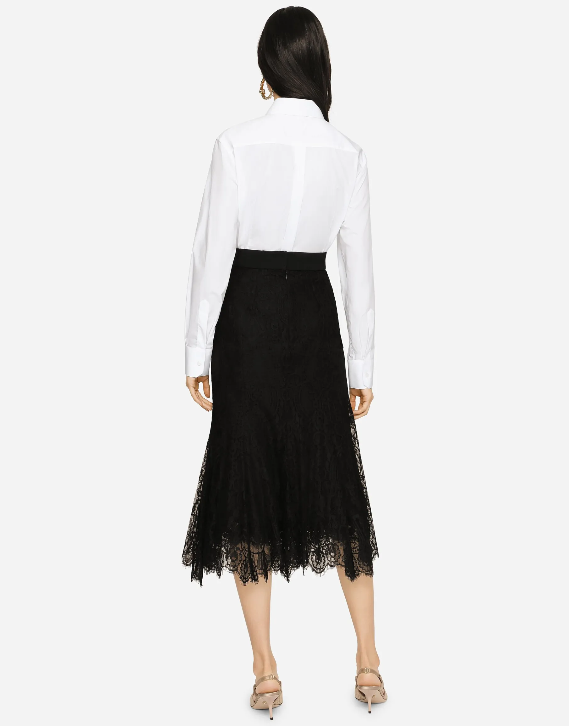 Long chantilly lace skirt