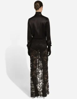 Long Chantilly lace skirt