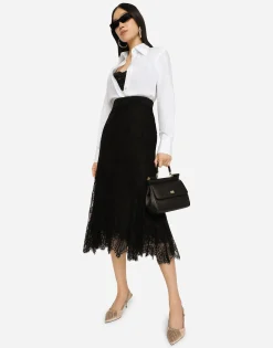Long chantilly lace skirt