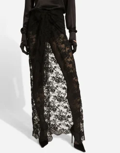 Long Chantilly lace skirt