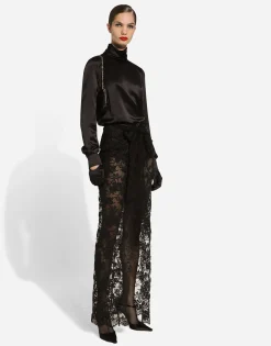 Long Chantilly lace skirt