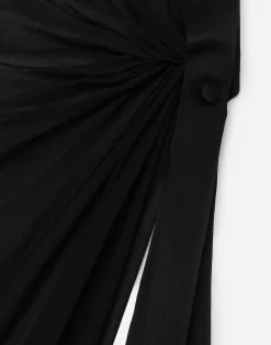 Long chiffon one-shoulder dress