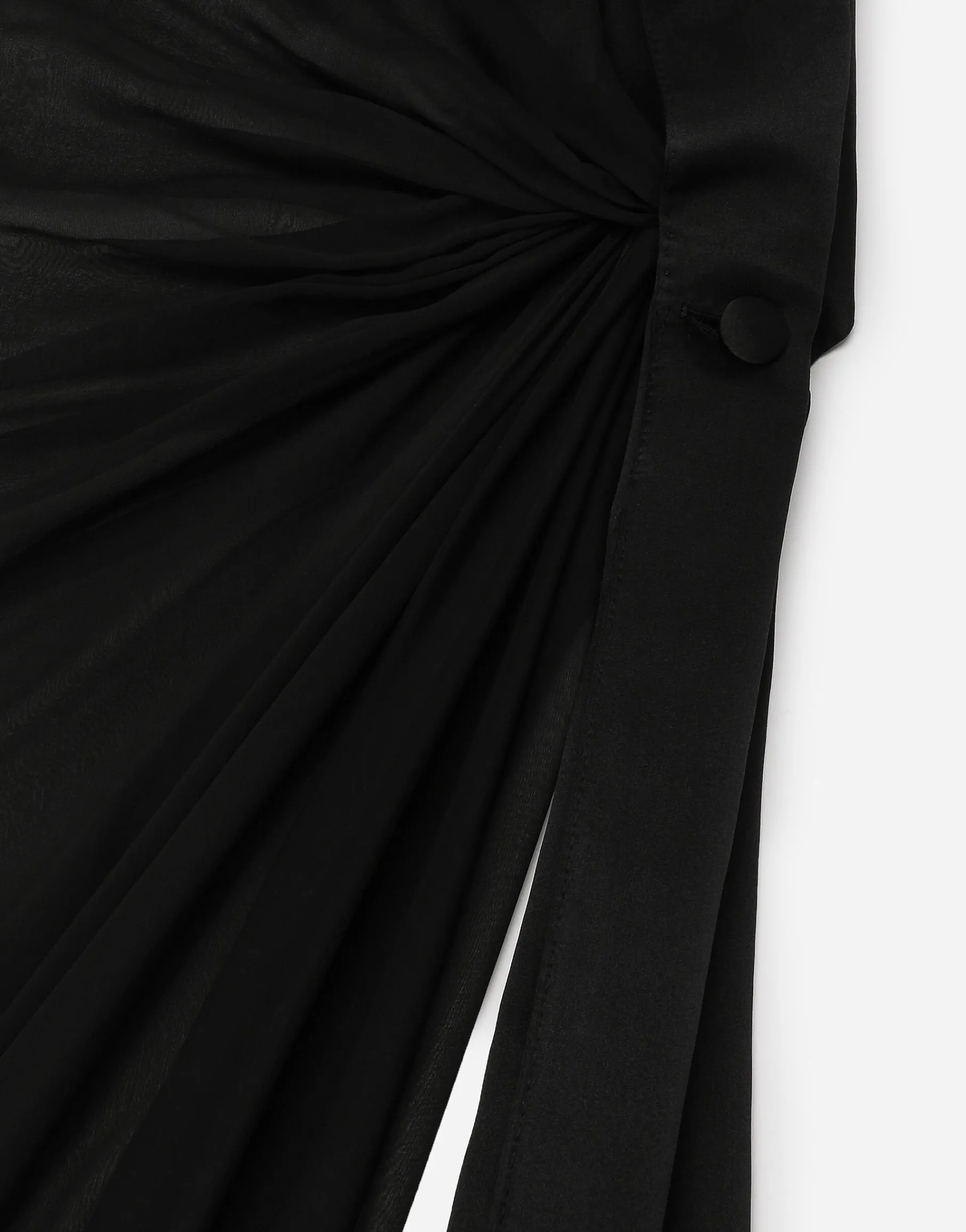 Long chiffon one-shoulder dress